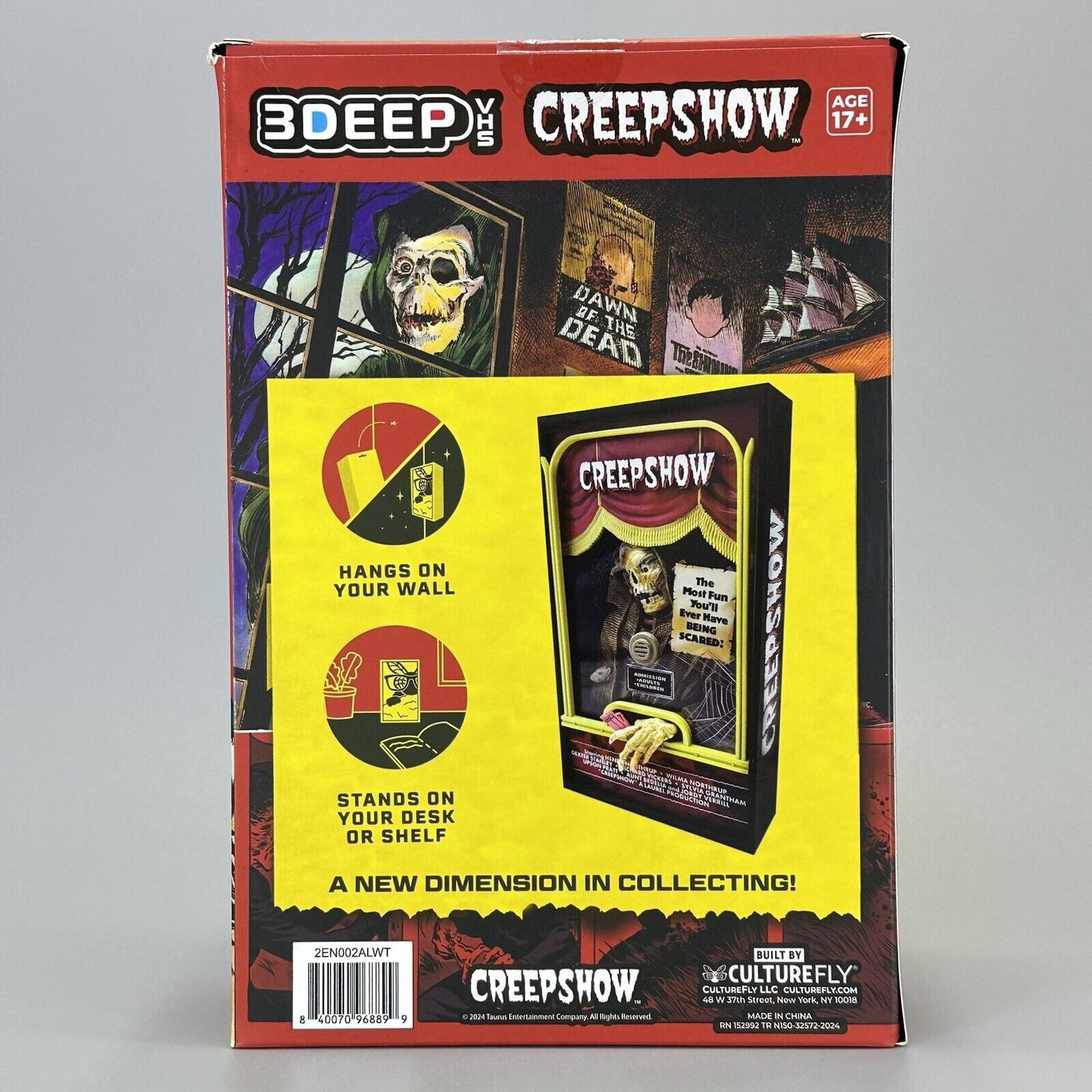 Culturefly Creepshow 3DEEP VHS 3D Movie Art 7.5" Tall Wall Display Sits or Hangs