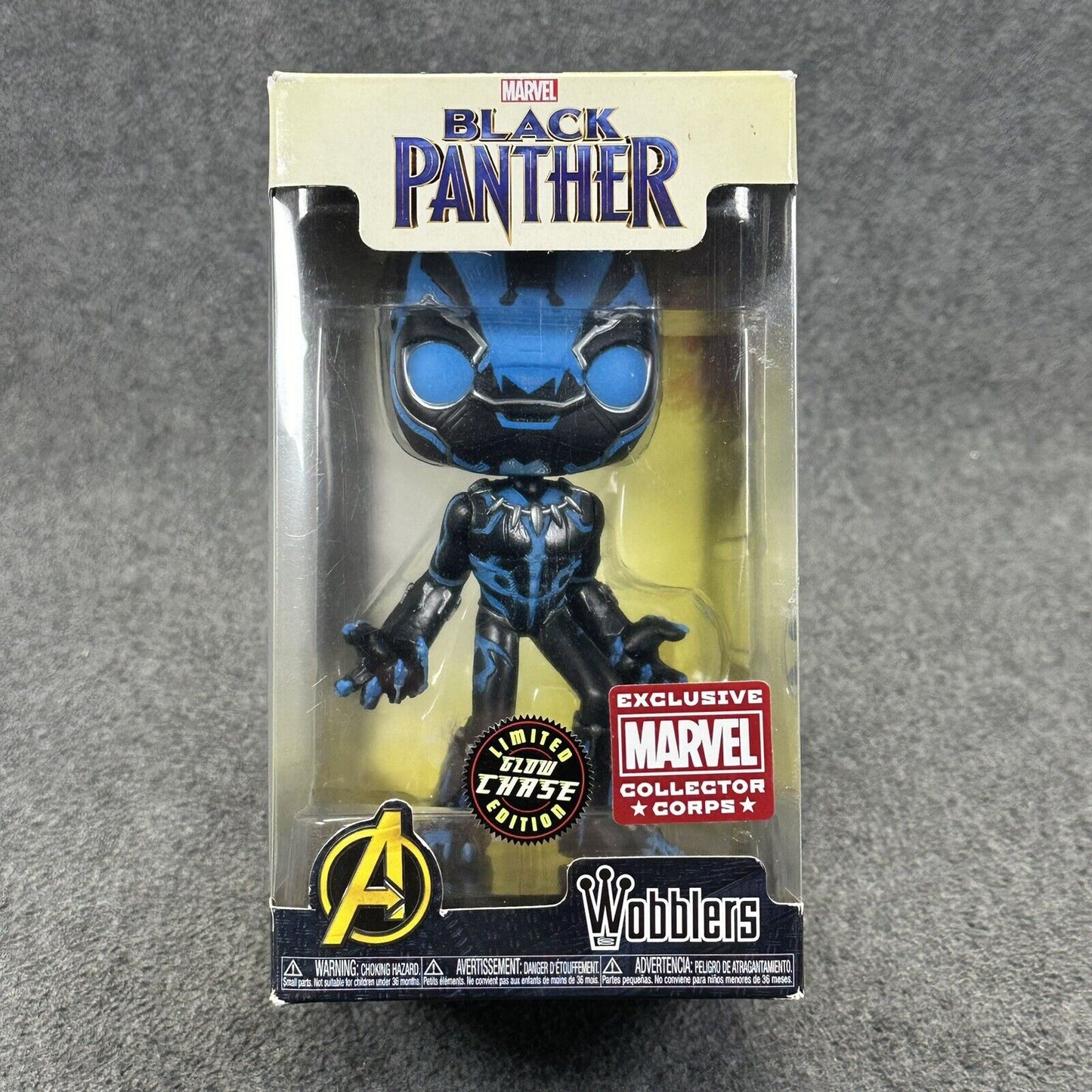 Funko Wobbler Black Panther Glow in the Dark Limited Chase Collector Corps