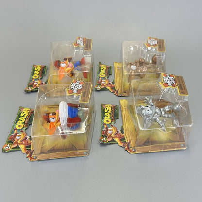 Lot of 4 Crash Bandicoot 2.5" Action Figures Silver, Bronze, Spin Variants Jakks