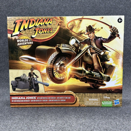 Hasbro Indiana Jones Worlds of Adventure Action Figure w/ Motorcycle & Sidecar