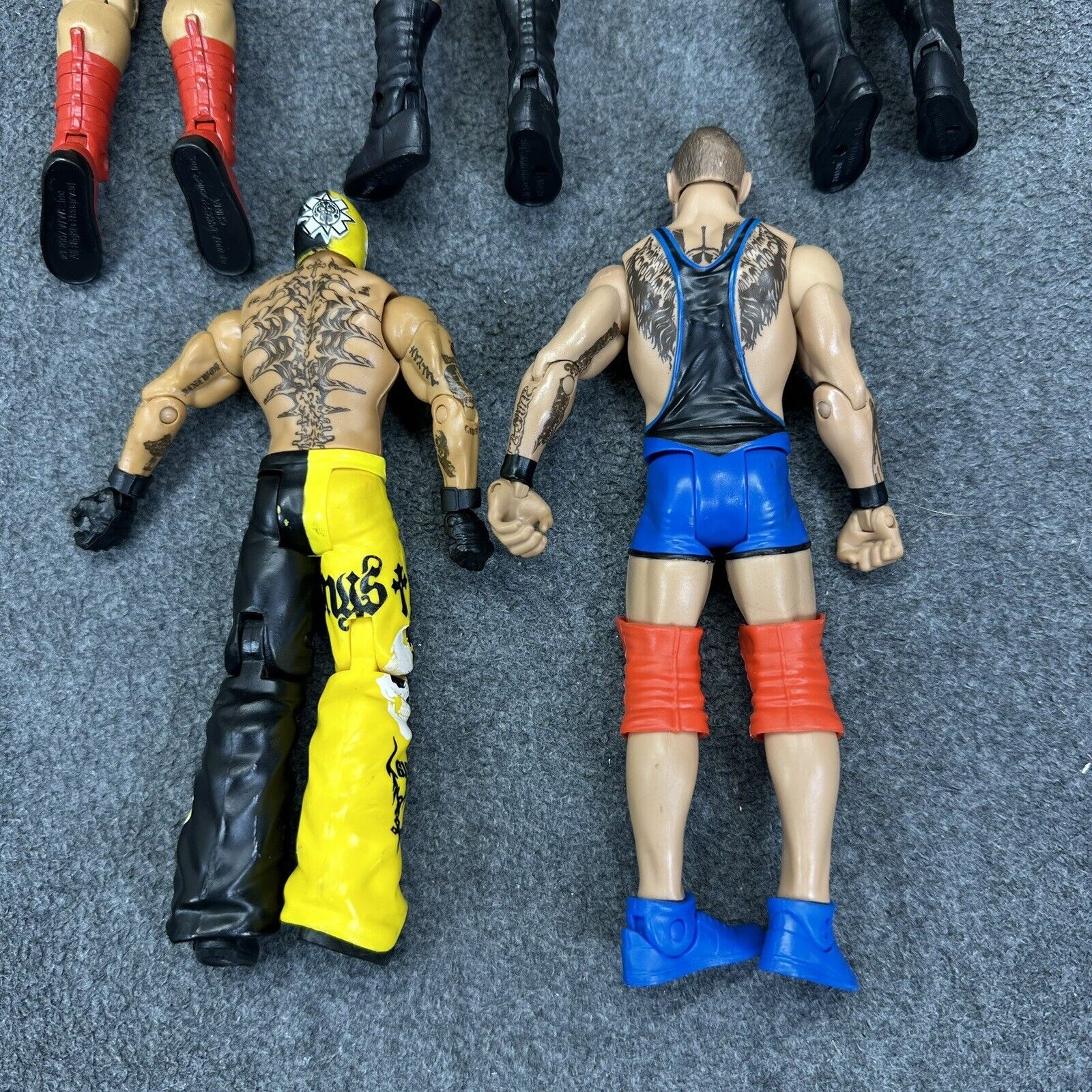 WWE Mattel Basic Lot of 5 Wrestling Action Figures Rock Mysterio Batista