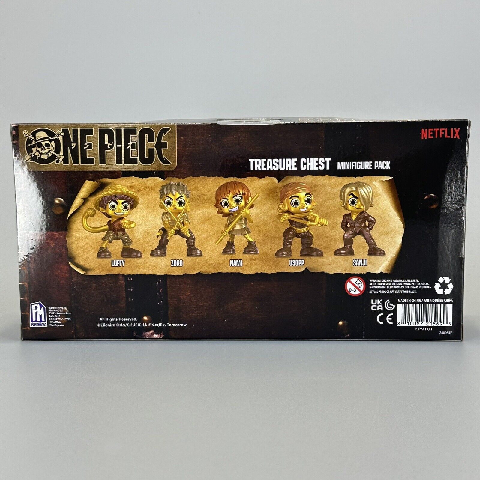 PhatMojo One Piece Treasure Chest Series 1 Gold Mini 2" Figures 5-Pk Netflix New