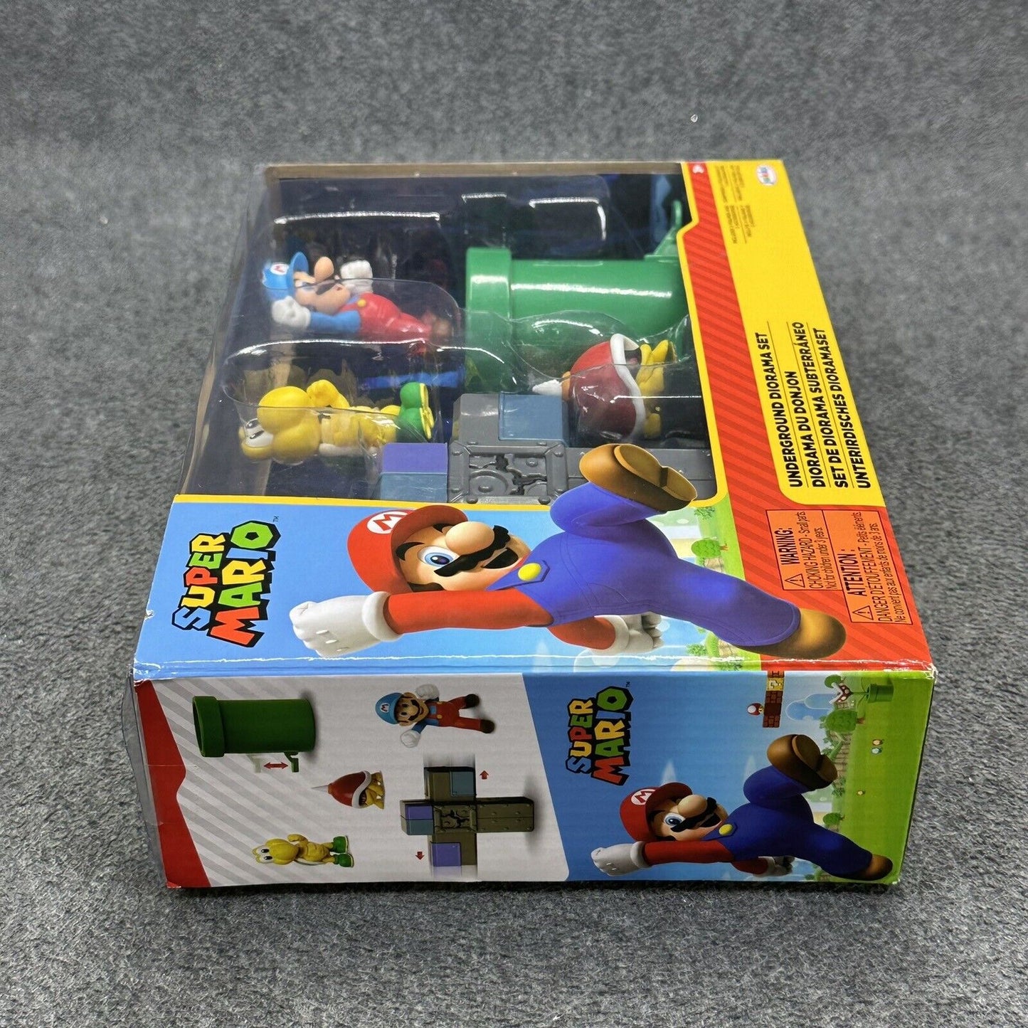 Super Mario Underground Diorama Set w/ Koopa Spike Top & Mario 2.5" Figures New