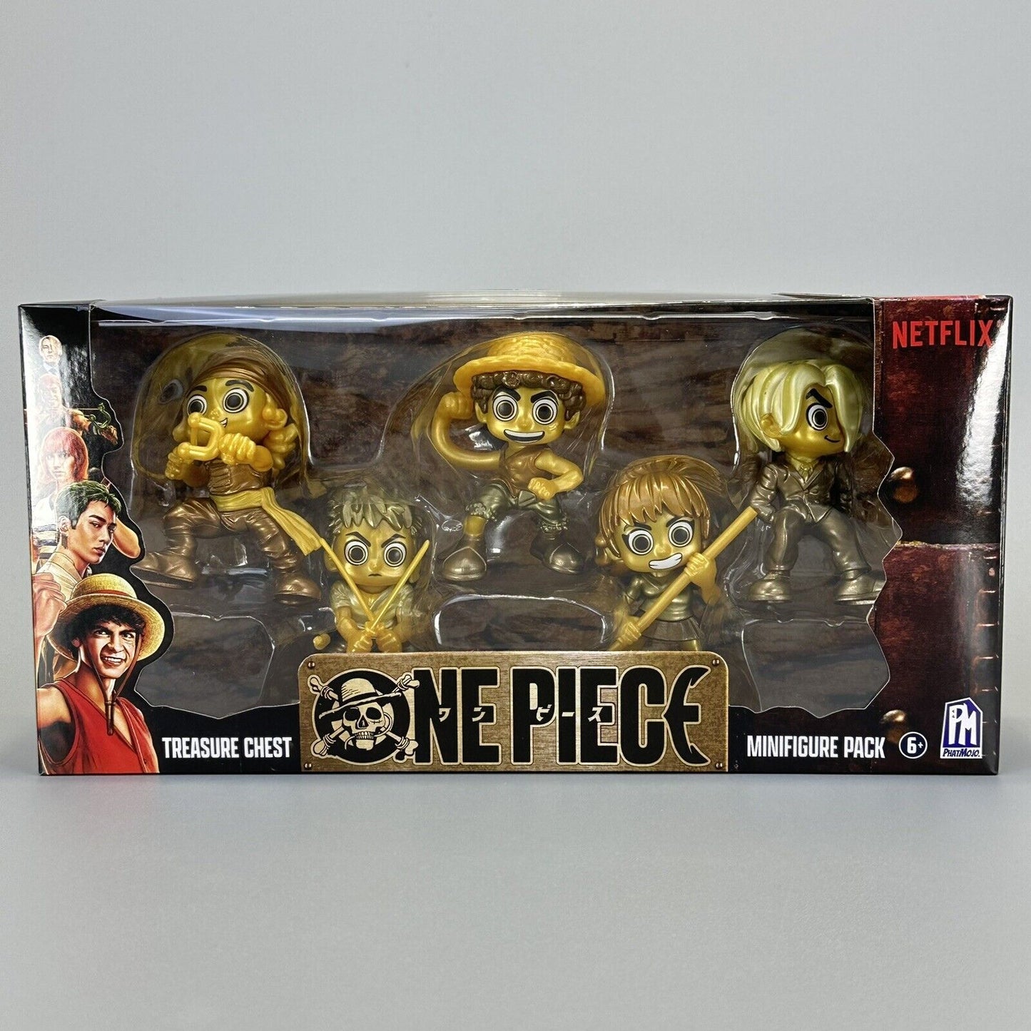 PhatMojo One Piece Treasure Chest Series 1 Gold Mini 2" Figures 5-Pk Netflix New