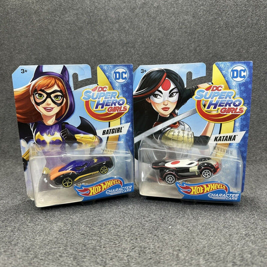 Mattel Hot Wheel DC Super Hero Girls Character Cars Katana & Batgirl - Sealed