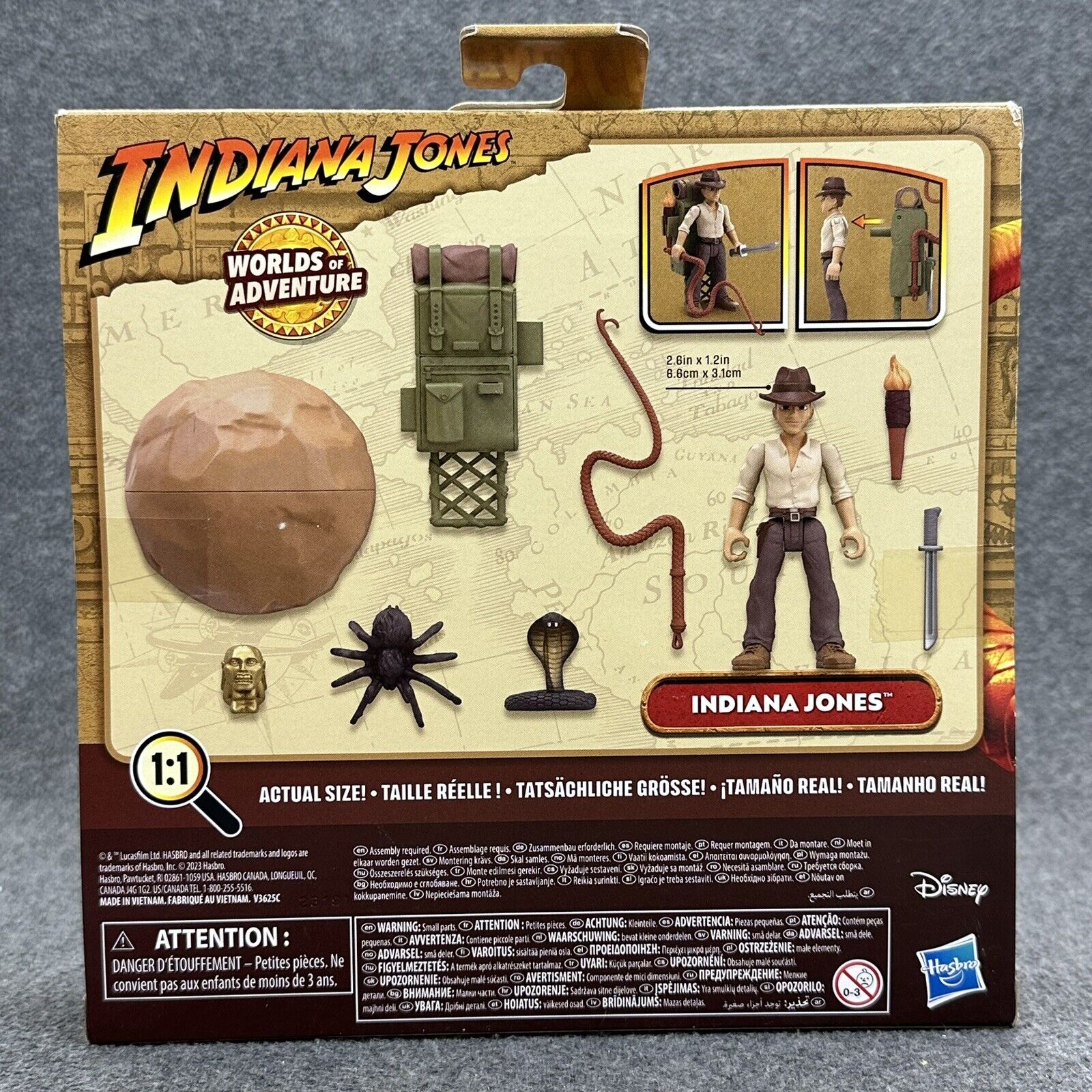 Indiana Jones Worlds Of Adventure w/ Adventure Backpack 2.5" Action Figure Set