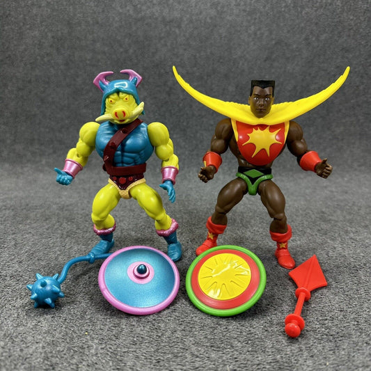 Masters of the Universe Origins Pig-Head & Sun-Man 5.5" Action Figures Complete