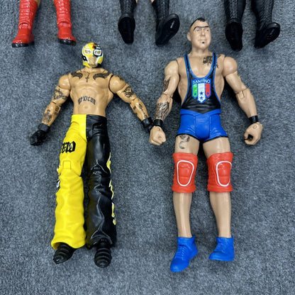 WWE Mattel Basic Lot of 5 Wrestling Action Figures Rock Mysterio Batista