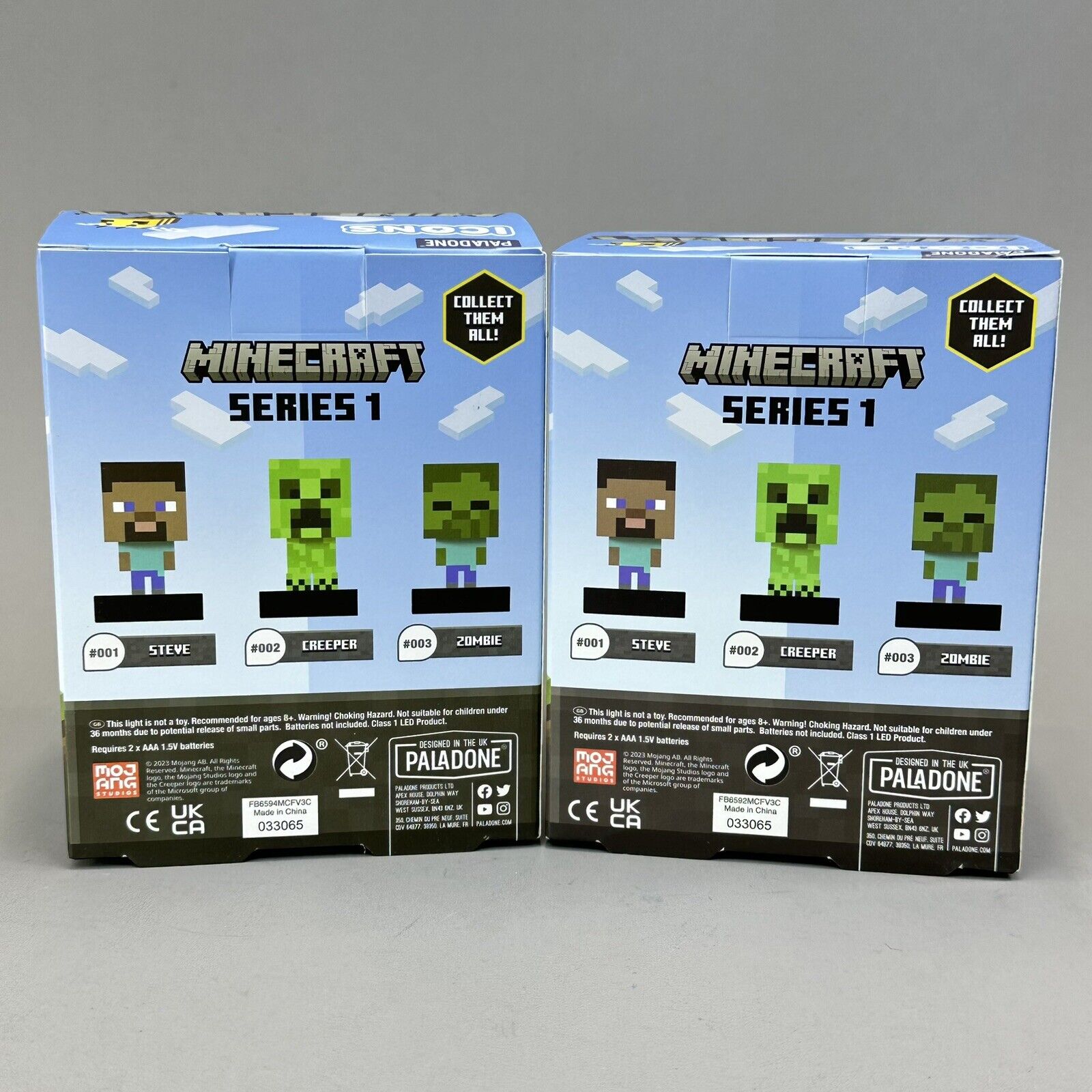 Minecraft Steve & Zombie Night Light Lamps 3D Character 4.5" Icons Paladone New