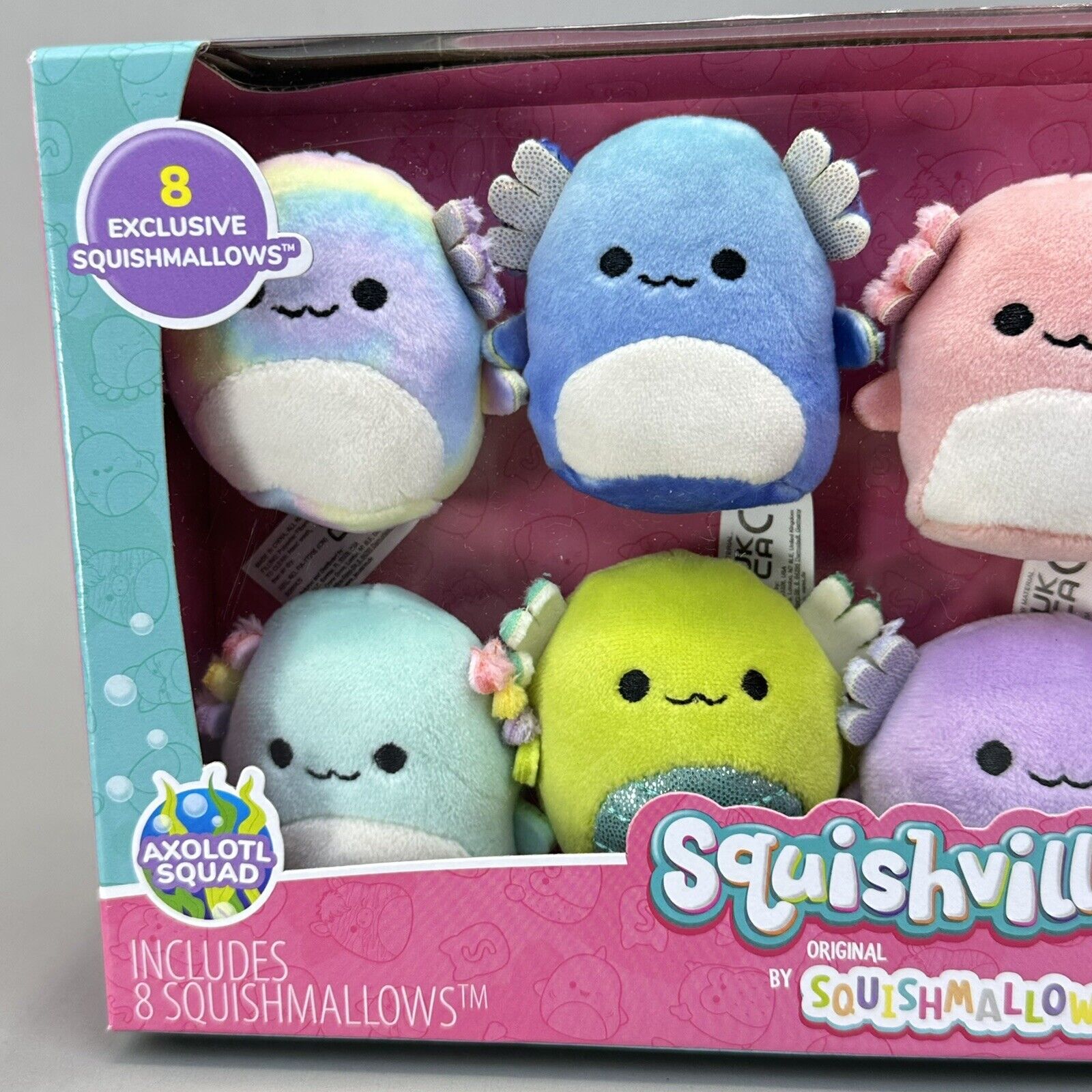 Squishmallows Squishville Axolotl Squad 2" Plush Limited 8-Pk Set - Brand New