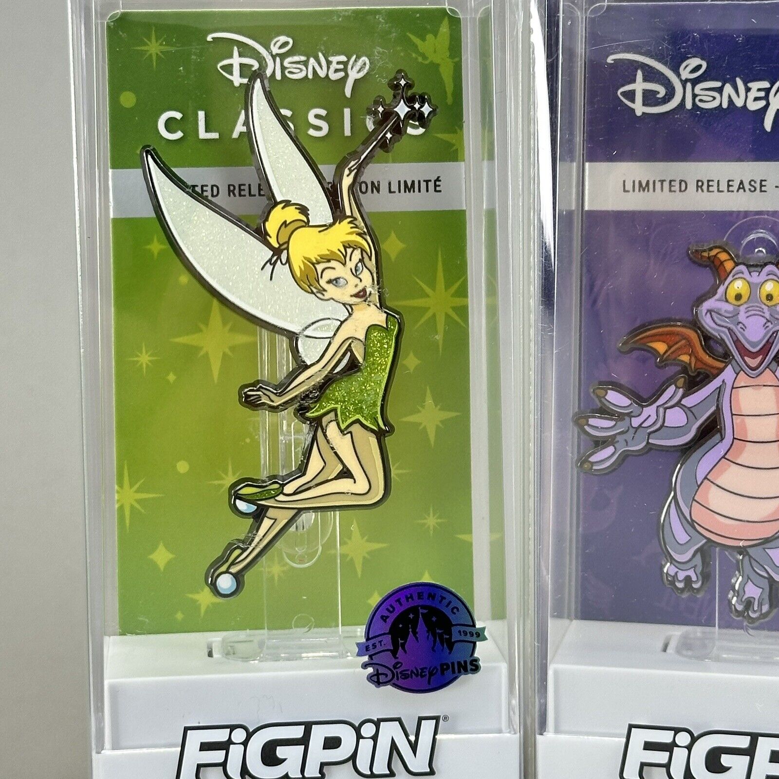 Disney Parks FIGPIN 683 Figment & 647 Tinker Bell Pins Limited Release Exclusive