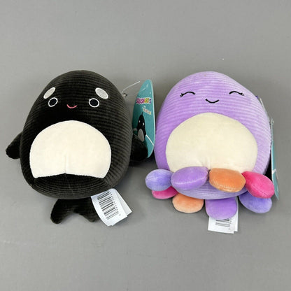 Squishmallows Squisharoy Beula The Octopus & Kai The Whale 5" Soft Plushies NWT