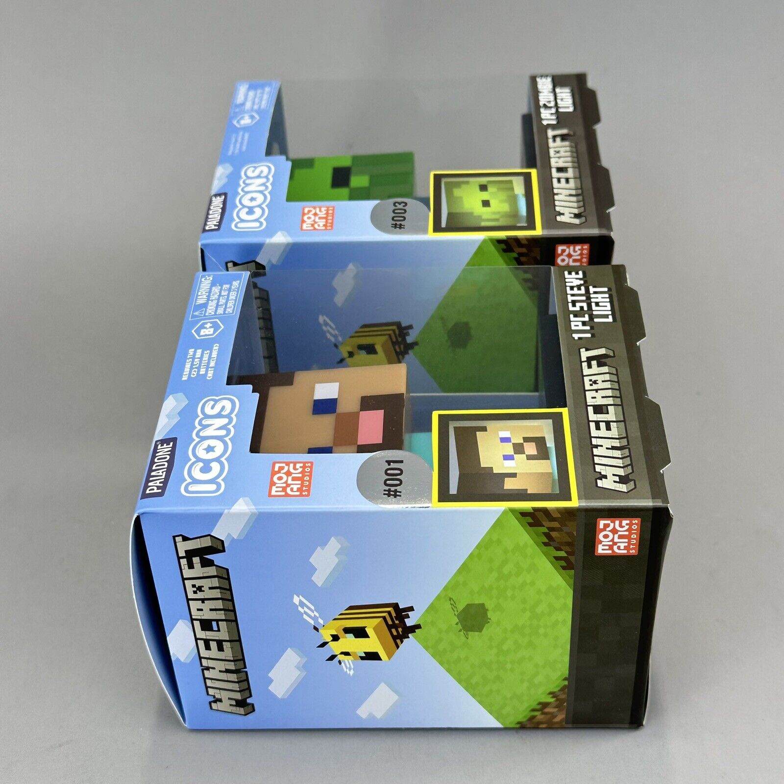 Minecraft Steve & Zombie Night Light Lamps 3D Character 4.5" Icons Paladone New