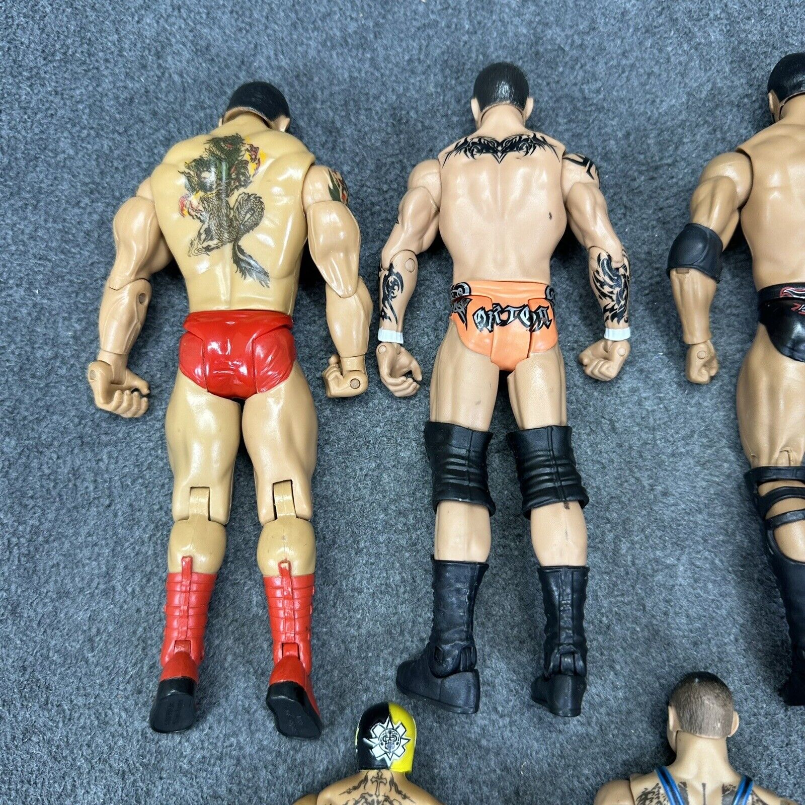 WWE Mattel Basic Lot of 5 Wrestling Action Figures Rock Mysterio Batista